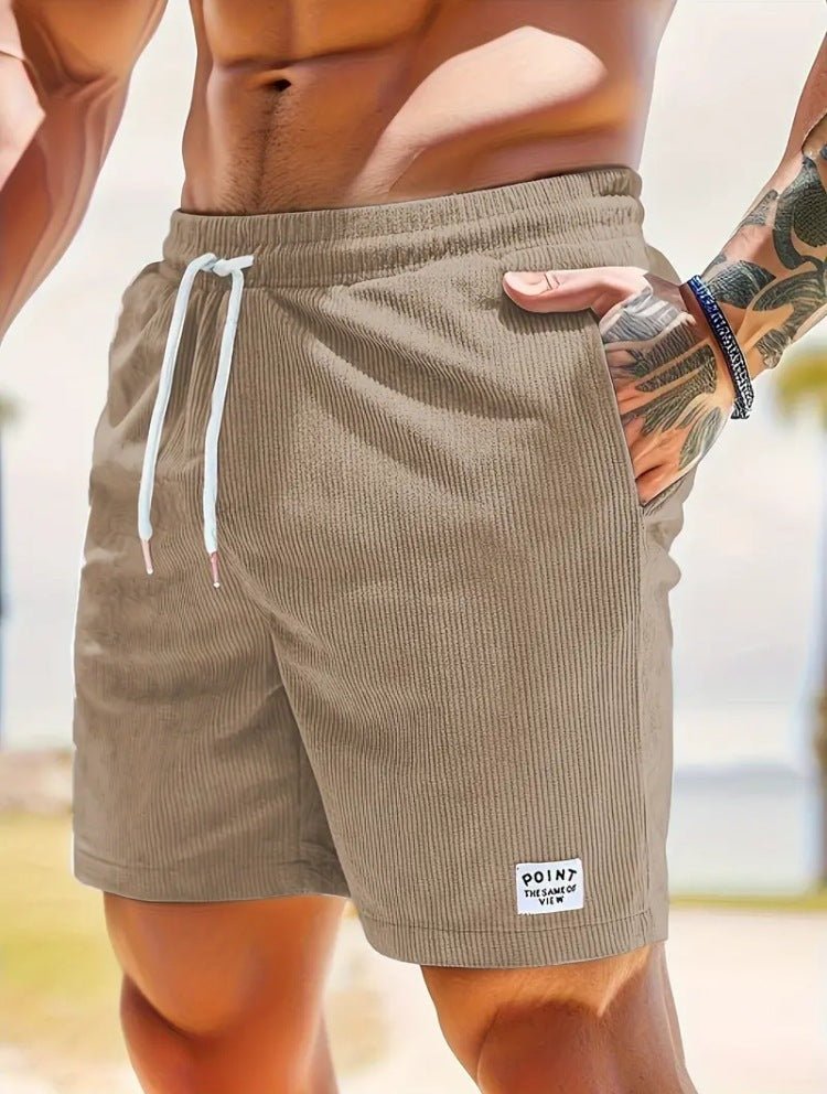 Men's Casual Corduroy Drawstring Shorts - Lunacy Deals & Designs