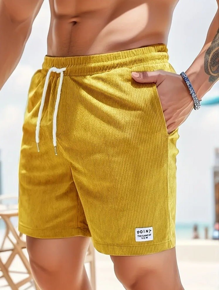 Men's Casual Corduroy Drawstring Shorts - Lunacy Deals & Designs