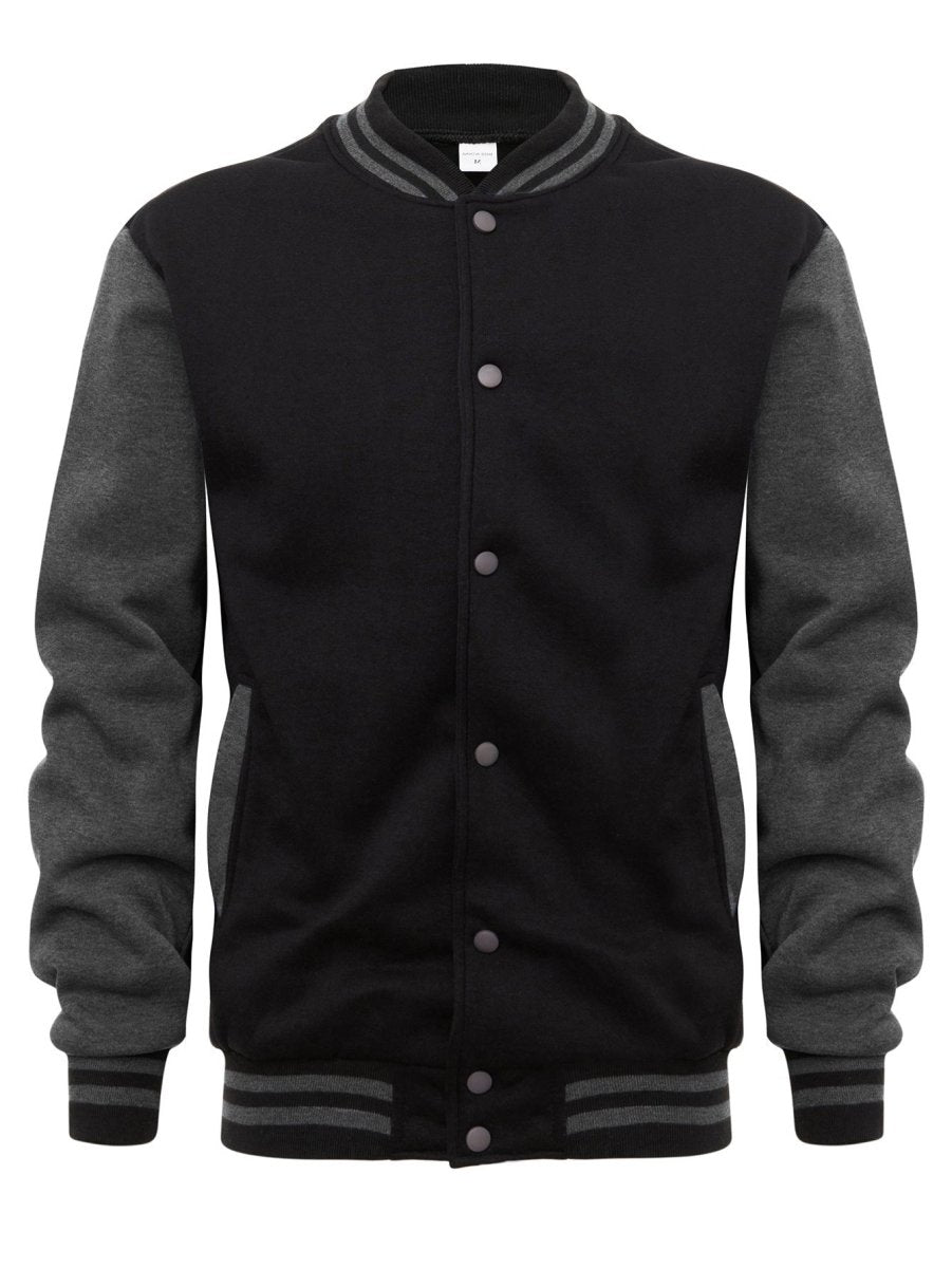 Men's Fleece Snap Button Varsity Jacket - Lunacy Deals & Designs