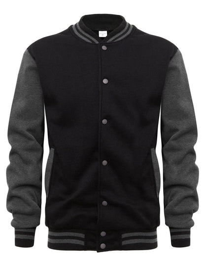 Men's Fleece Snap Button Varsity Jacket - Lunacy Deals & Designs