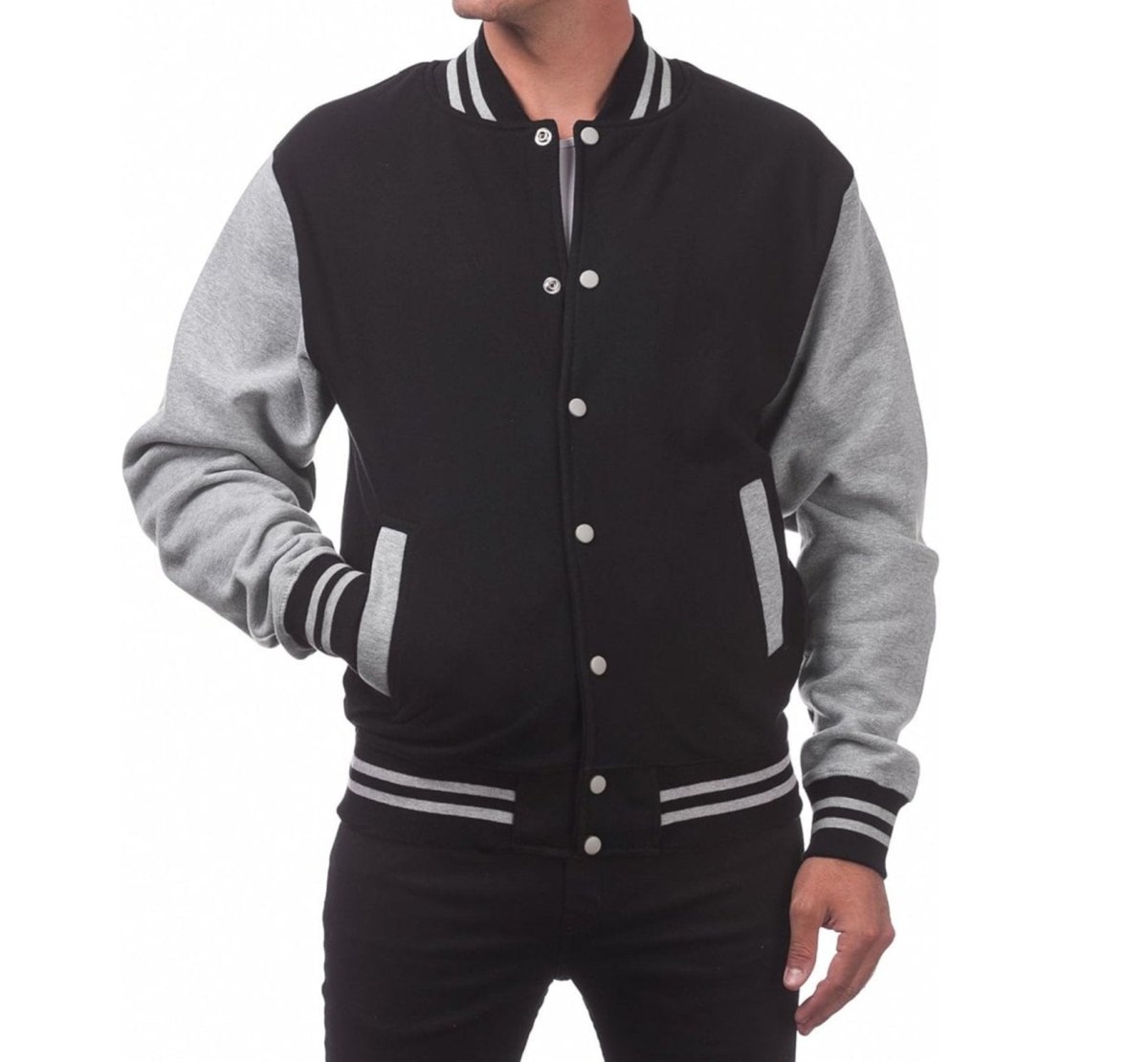 Men's Fleece Snap Button Varsity Jacket - Lunacy Deals & Designs