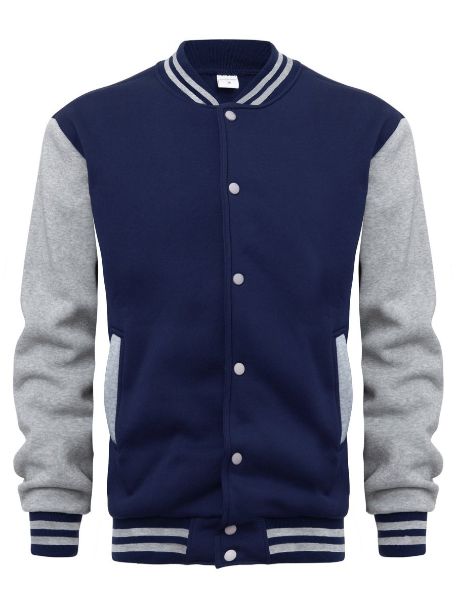 Men's Fleece Snap Button Varsity Jacket - Lunacy Deals & Designs