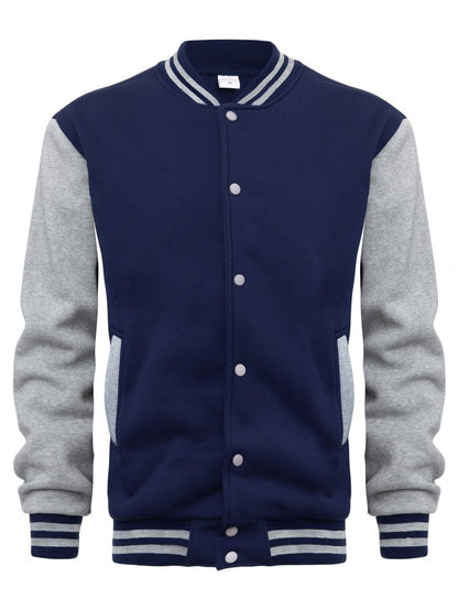 Men's Fleece Snap Button Varsity Jacket - Lunacy Deals & Designs