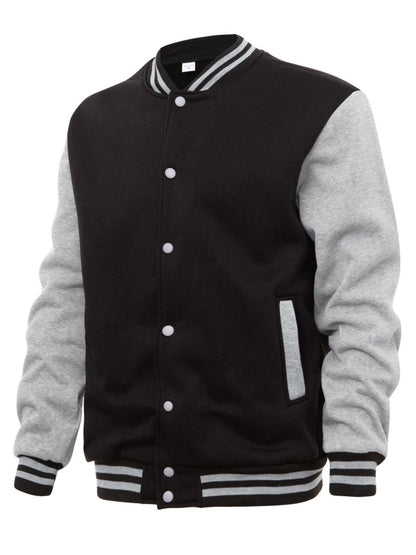 Men's Fleece Snap Button Varsity Jacket - Lunacy Deals & Designs