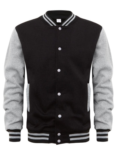 Men's Fleece Snap Button Varsity Jacket - Lunacy Deals & Designs