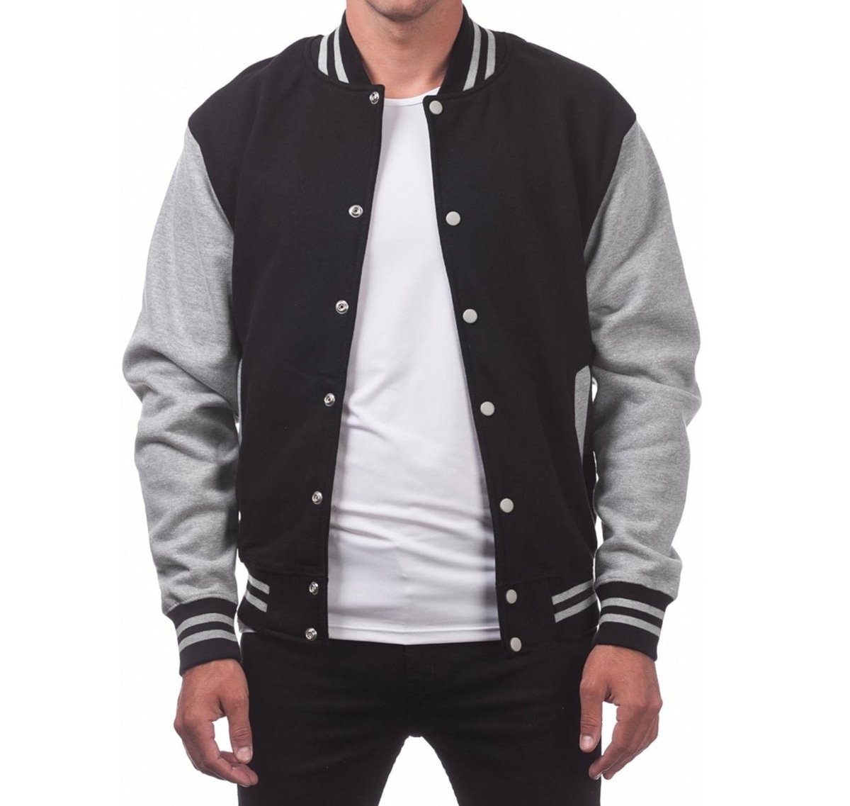 Men's Fleece Snap Button Varsity Jacket - Lunacy Deals & Designs