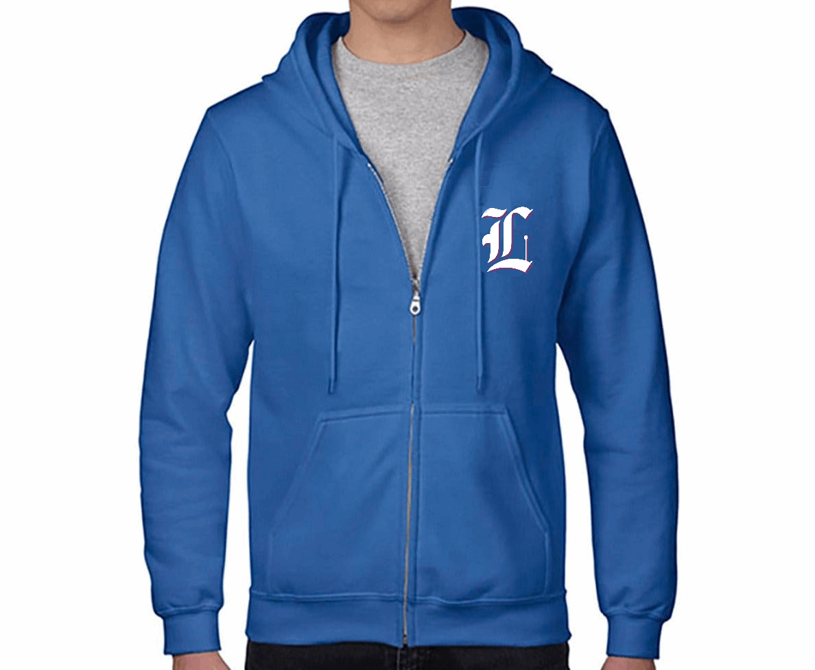 mens lunacy zip-up hoodie blue