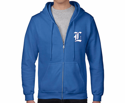 mens lunacy zip-up hoodie blue