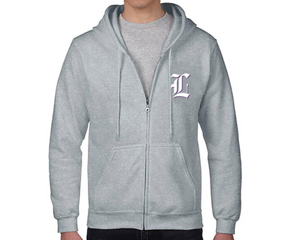 mens lunacy zip-up hoodie grey