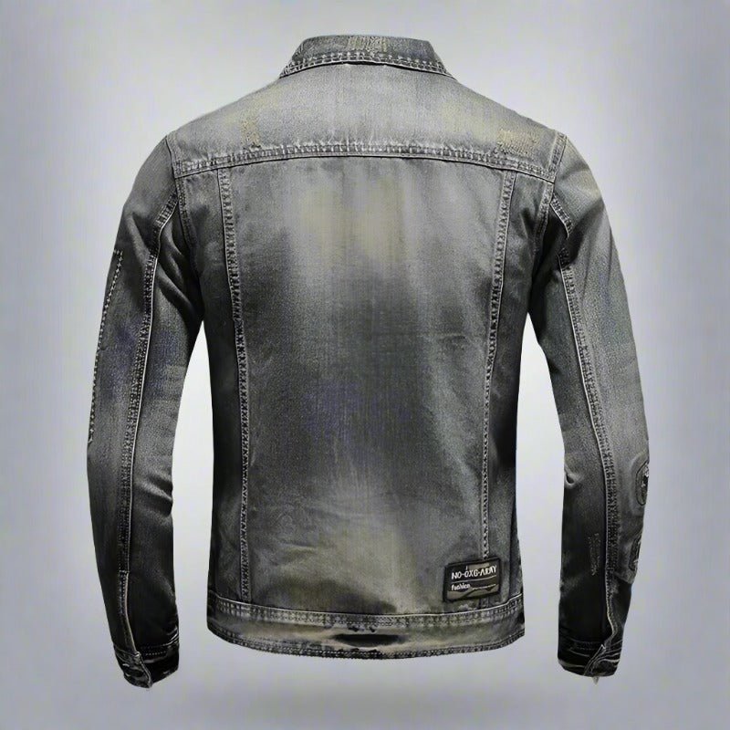 Men's Retro Distressed Denim Jacket - Lunacy Deals & Designs