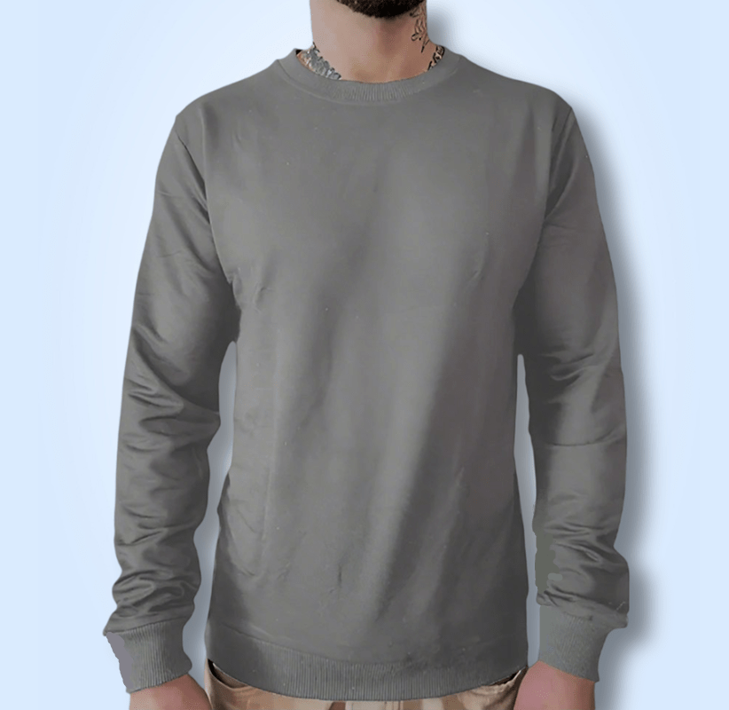 Men's Simple Crew Neck Long Sleeve Shirt - Lunacy Deals & Designs