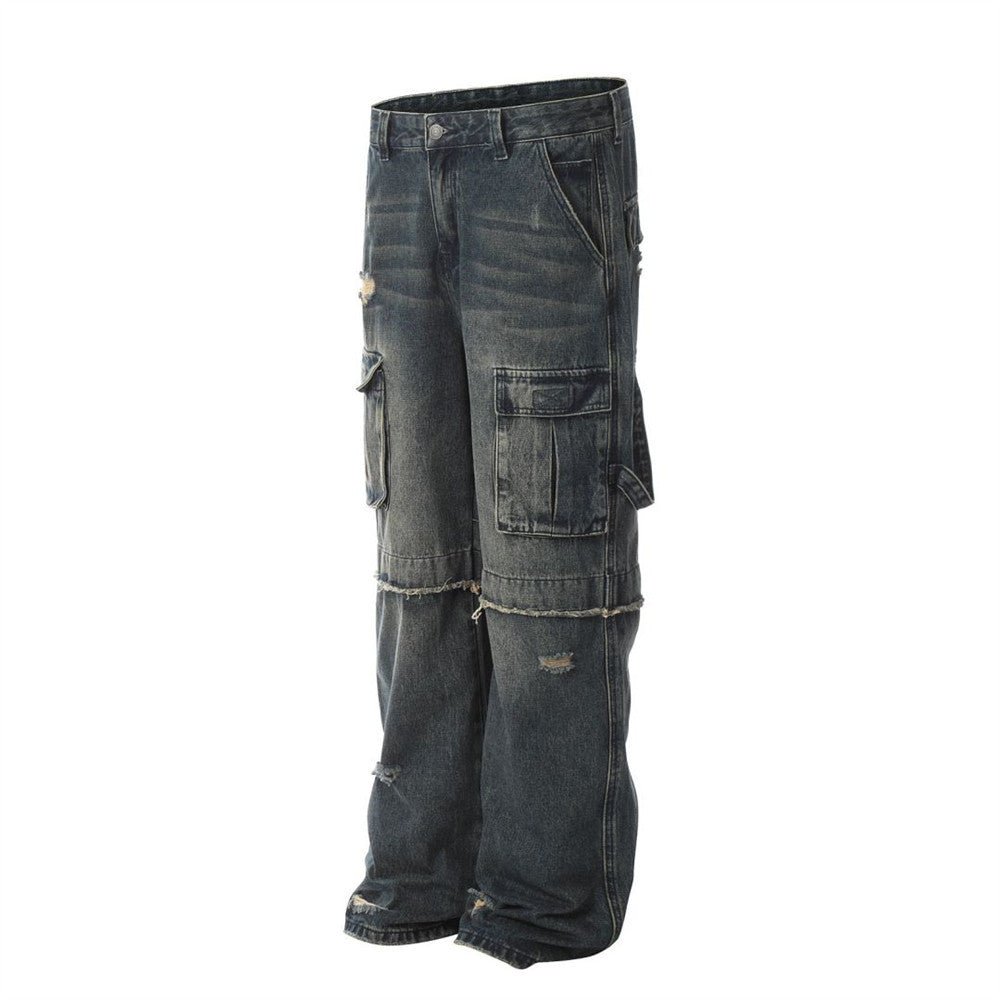 Men's Vintage Washed Cargo Jeans - Lunacy Deals & Designs