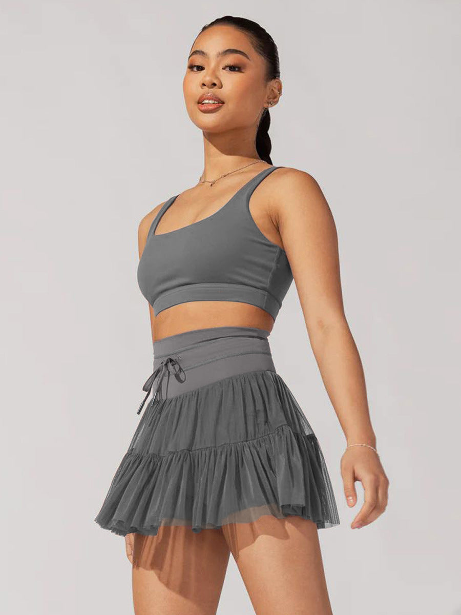 Ruffled High Waist Drawstring Skort - Lunacy Deals & Designs